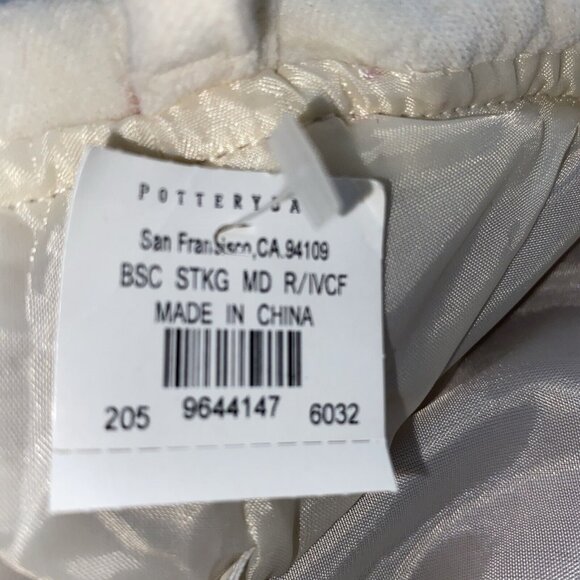 Pottery Barn Ben Velvet Christmas Stocking Holiday Monogrammed Red Cream 19 in - Picture 5 of 12